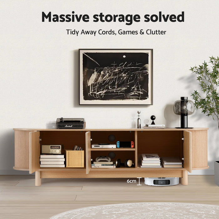 Artiss TV Unit Entertainment Unit Storage Cabinet 160cm Pine