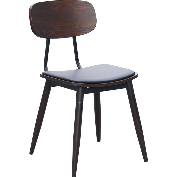 Durafurn Austin Chair - Black PU Vinyl Seat + Wenge Backrest