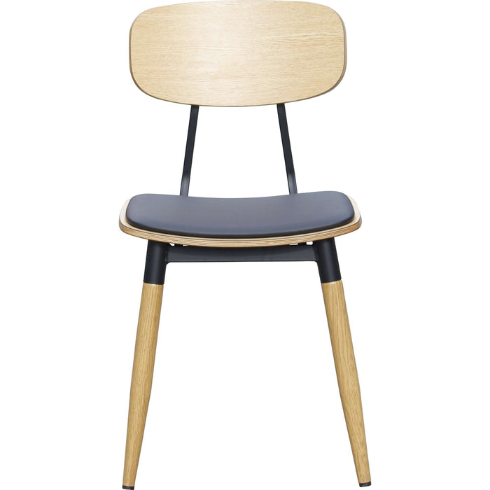 Durafurn Austin Chair - Black PU Vinyl Seat + Natural Backrest