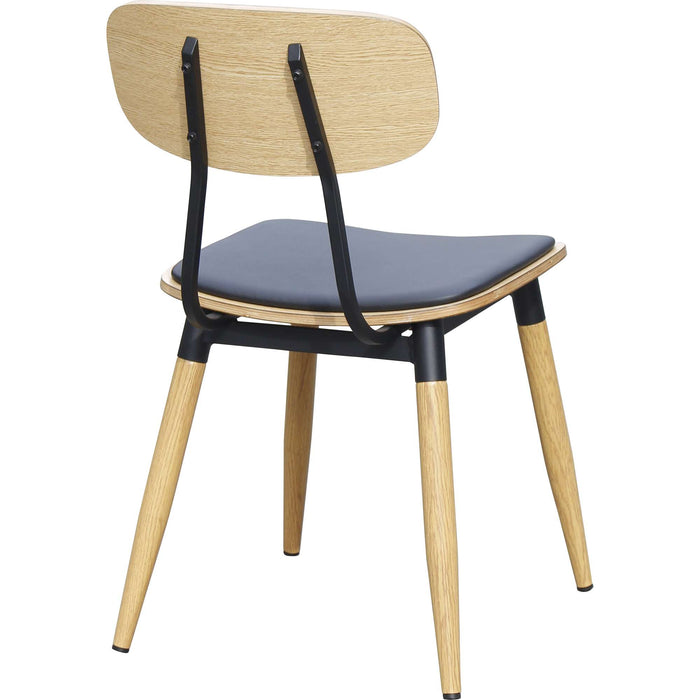 Durafurn Austin Chair - Black PU Vinyl Seat + Natural Backrest