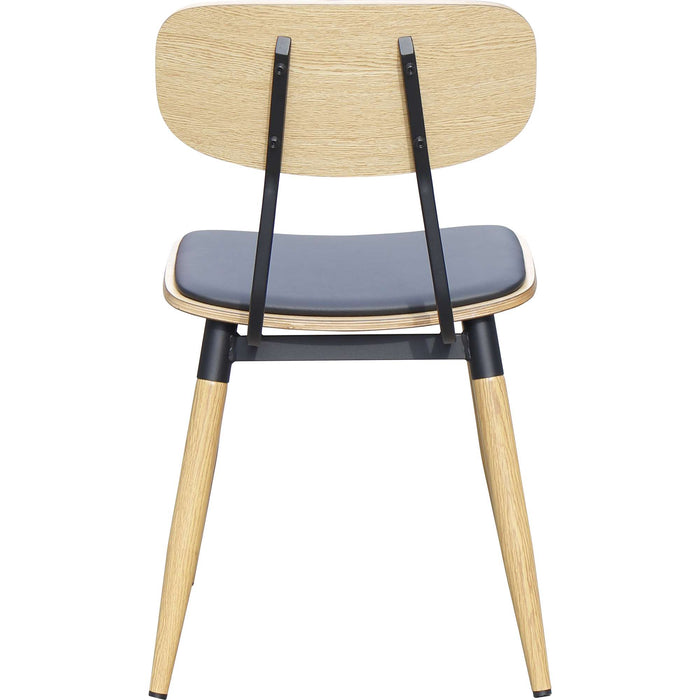 Durafurn Austin Chair - Black PU Vinyl Seat + Natural Backrest
