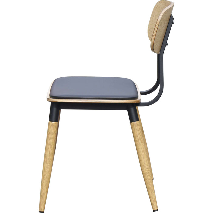 Durafurn Austin Chair - Black PU Vinyl Seat + Natural Backrest