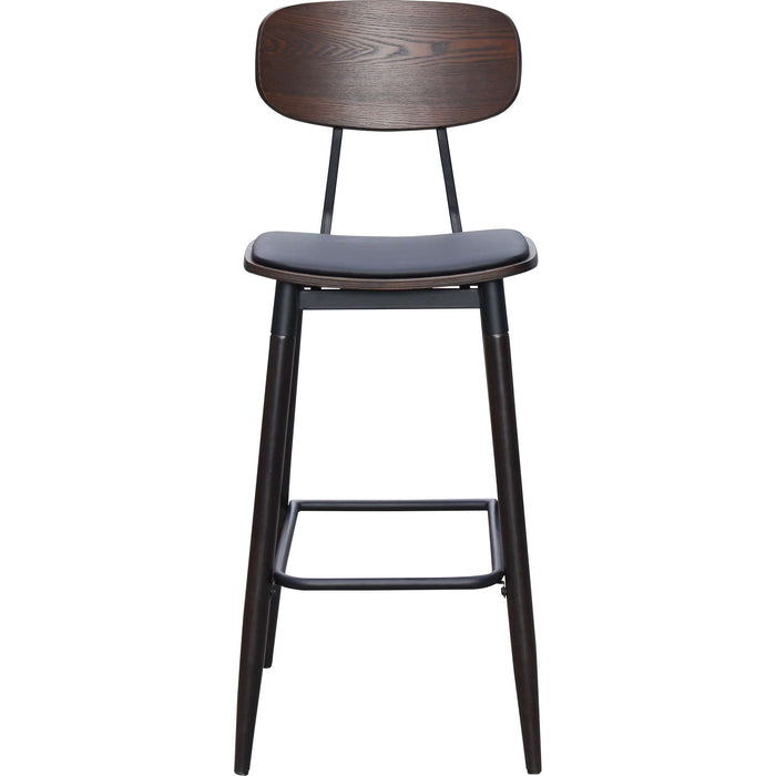 Durafurn AustinBarstool - Black PU Vinyl Seat + Wenge Backrest