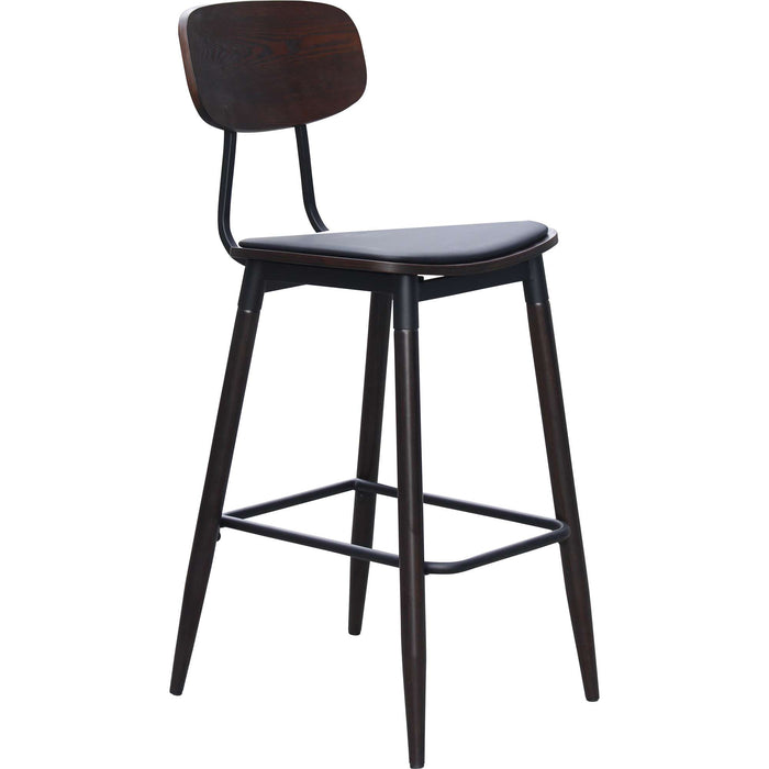 Durafurn AustinBarstool - Black PU Vinyl Seat + Wenge Backrest