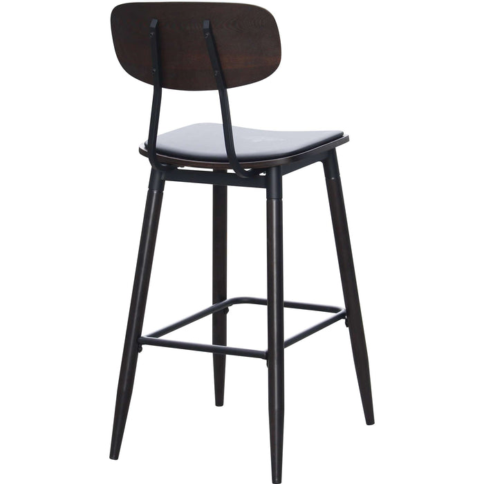 Durafurn AustinBarstool - Black PU Vinyl Seat + Wenge Backrest