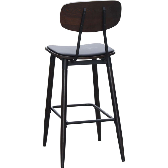 Durafurn AustinBarstool - Black PU Vinyl Seat + Wenge Backrest