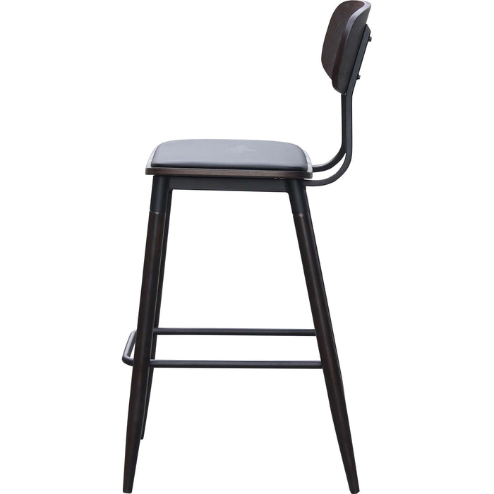 Durafurn AustinBarstool - Black PU Vinyl Seat + Wenge Backrest