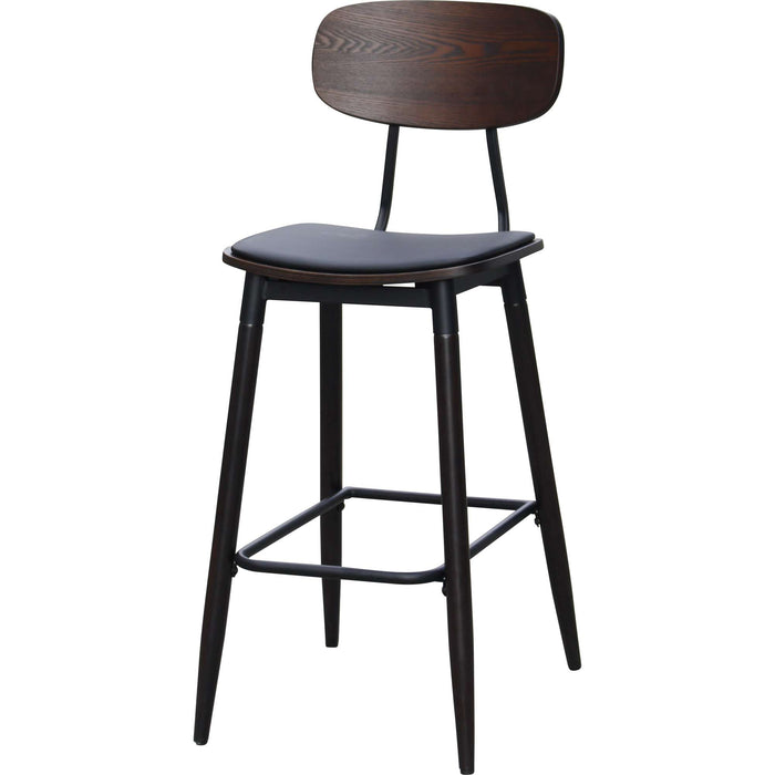 Durafurn AustinBarstool - Black PU Vinyl Seat + Wenge Backrest