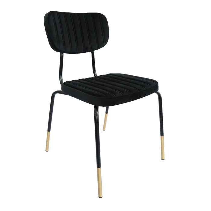Durafurn Tiramisu Chair - Black Frame with Brass Tip / Black Velvet