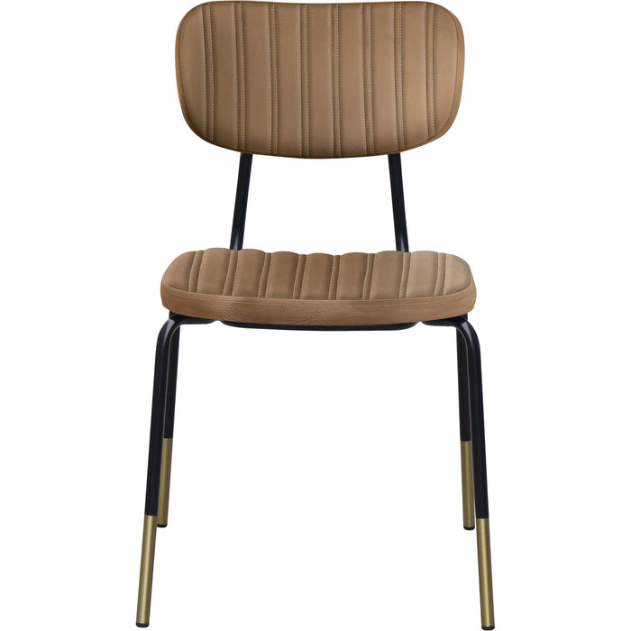 Durafurn Tiramisu Chair - Black Frame with Brass Tip / Taupe Vinyl