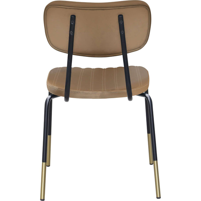 Durafurn Tiramisu Chair - Black Frame with Brass Tip / Taupe Vinyl