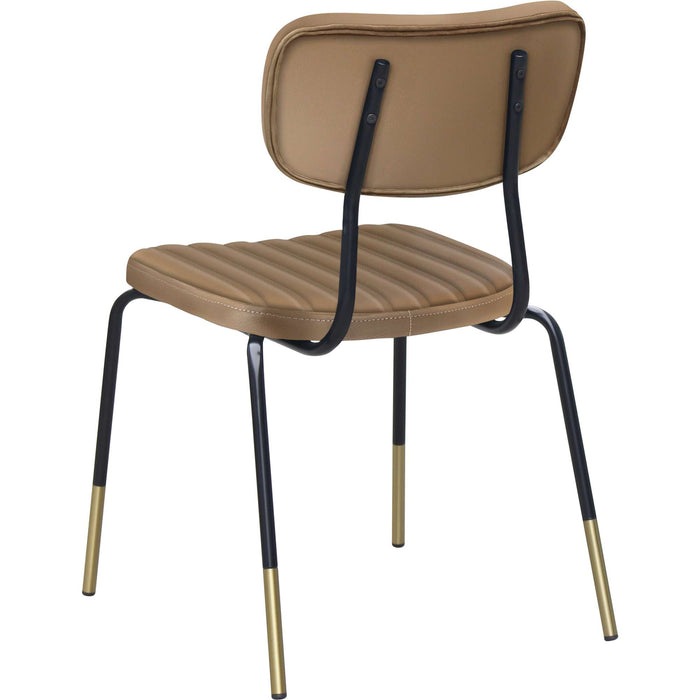 Durafurn Tiramisu Chair - Black Frame with Brass Tip / Taupe Vinyl