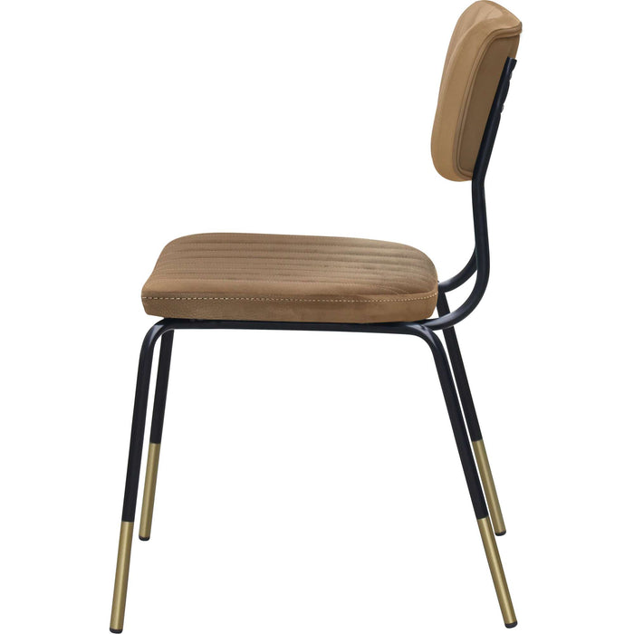 Durafurn Tiramisu Chair - Black Frame with Brass Tip / Taupe Vinyl