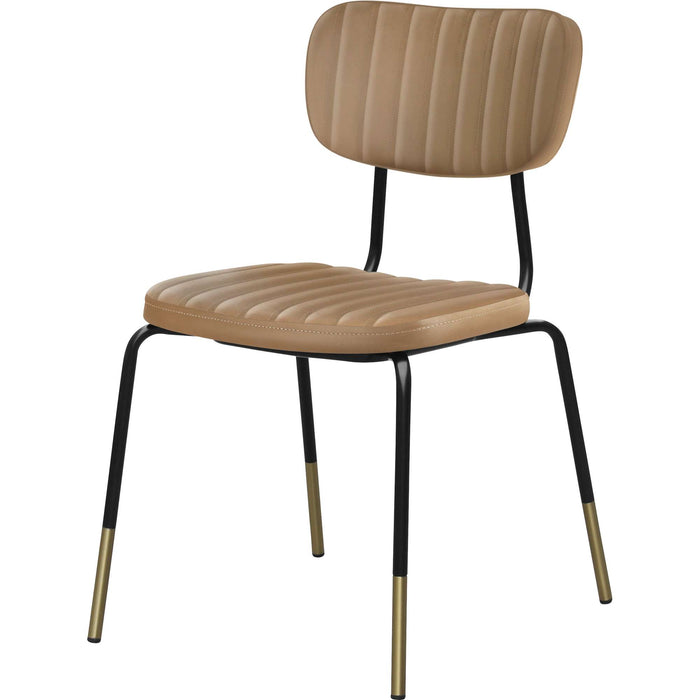 Durafurn Tiramisu Chair - Black Frame with Brass Tip / Taupe Vinyl