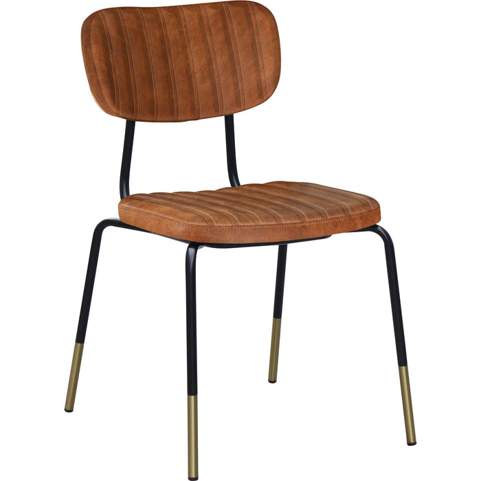 Durafurn Tiramisu Chair - Black Frame with Brass Tip /  Tan Fabric