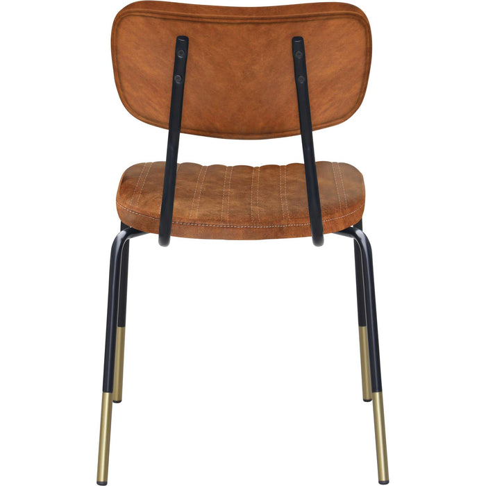 Durafurn Tiramisu Chair - Black Frame with Brass Tip /  Tan Fabric