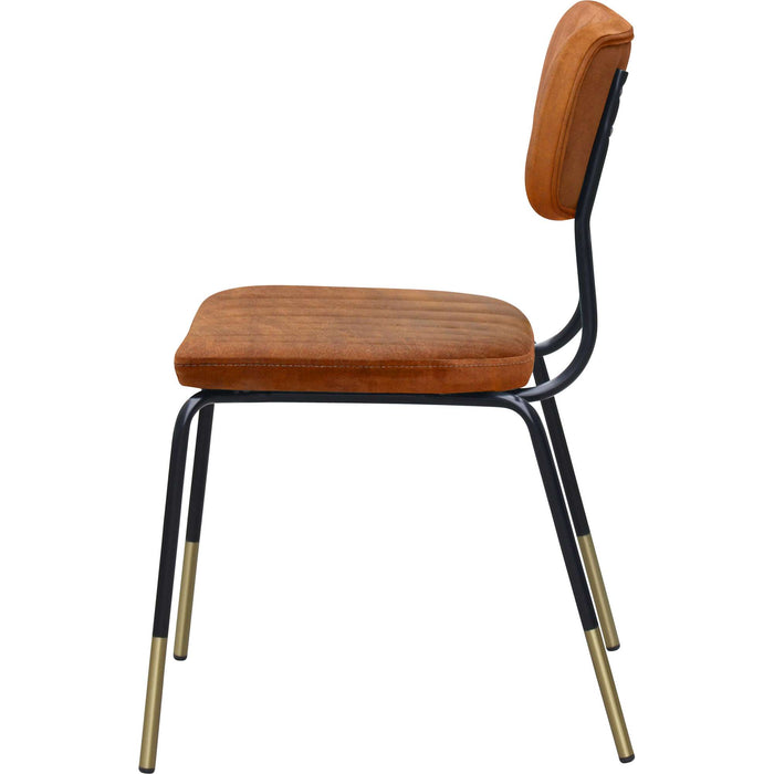 Durafurn Tiramisu Chair - Black Frame with Brass Tip /  Tan Fabric