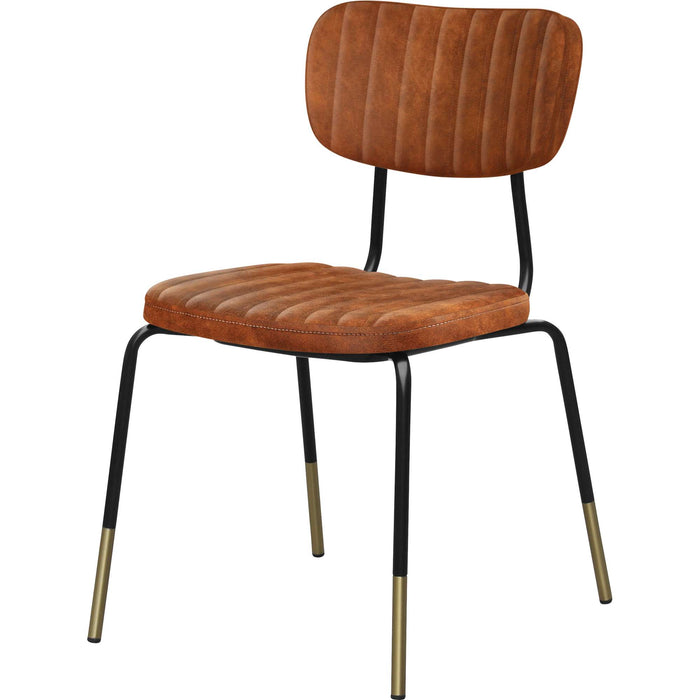 Durafurn Tiramisu Chair - Black Frame with Brass Tip /  Tan Fabric