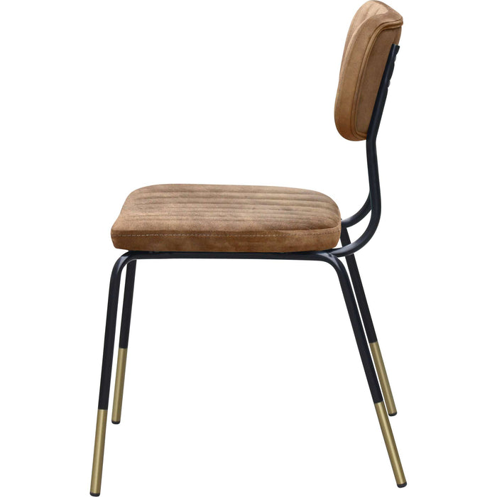 Durafurn Tiramisu Chair - Black Frame with Brass Tip /  Mocha Fabric