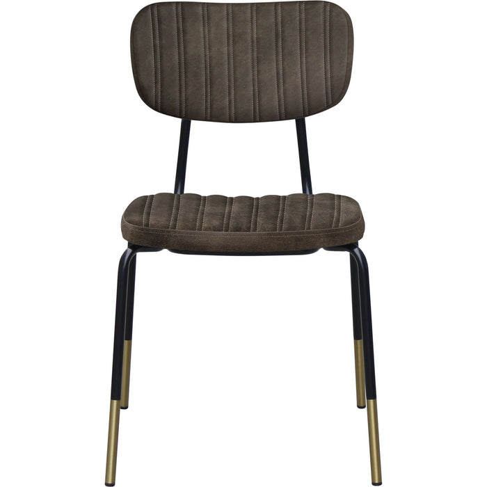 Durafurn Tiramisu Chair - Black Frame with Brass Tip /  Charcoal Fabric