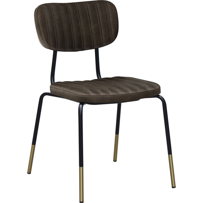 Durafurn Tiramisu Chair - Black Frame with Brass Tip /  Charcoal Fabric
