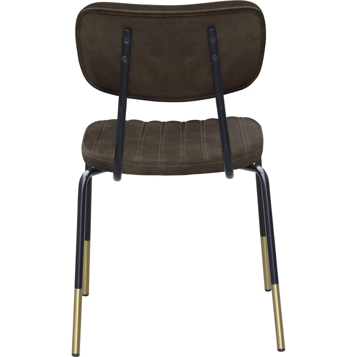 Durafurn Tiramisu Chair - Black Frame with Brass Tip /  Charcoal Fabric