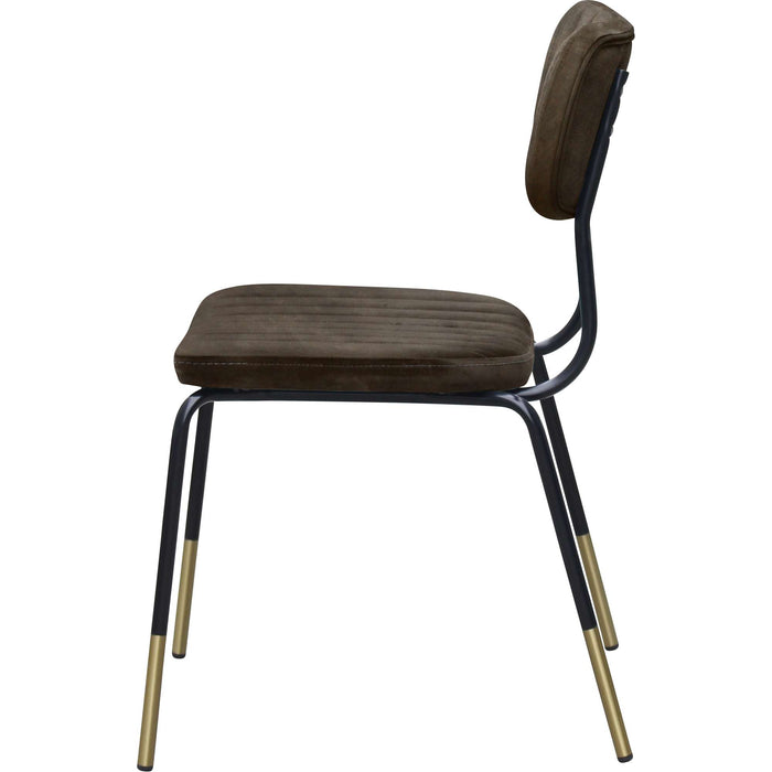Durafurn Tiramisu Chair - Black Frame with Brass Tip /  Charcoal Fabric