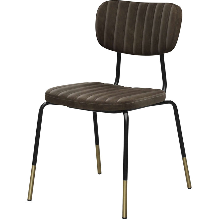 Durafurn Tiramisu Chair - Black Frame with Brass Tip /  Charcoal Fabric