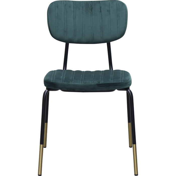 Durafurn Tiramisu Chair - Black Frame with Brass Tip /  Forest Green Velvet