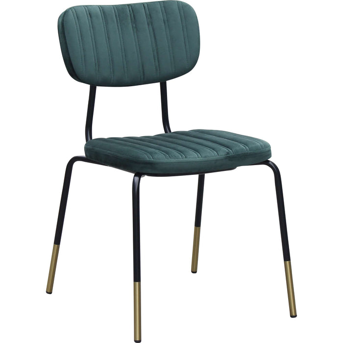 Durafurn Tiramisu Chair - Black Frame with Brass Tip /  Forest Green Velvet
