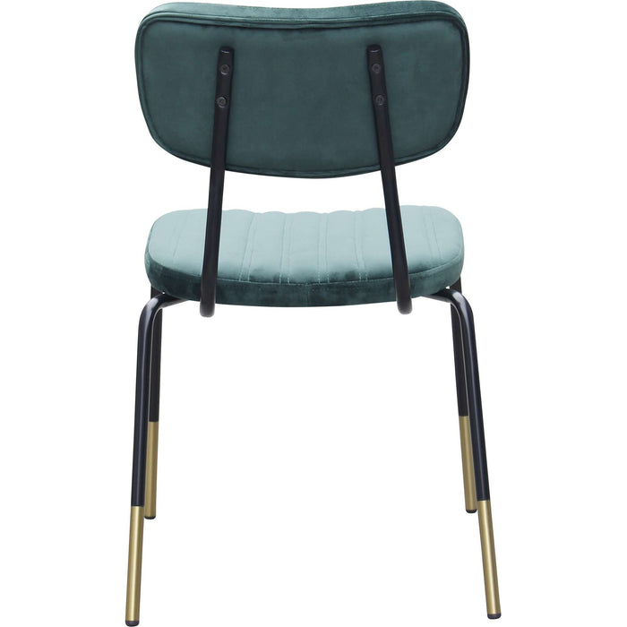 Durafurn Tiramisu Chair - Black Frame with Brass Tip /  Forest Green Velvet