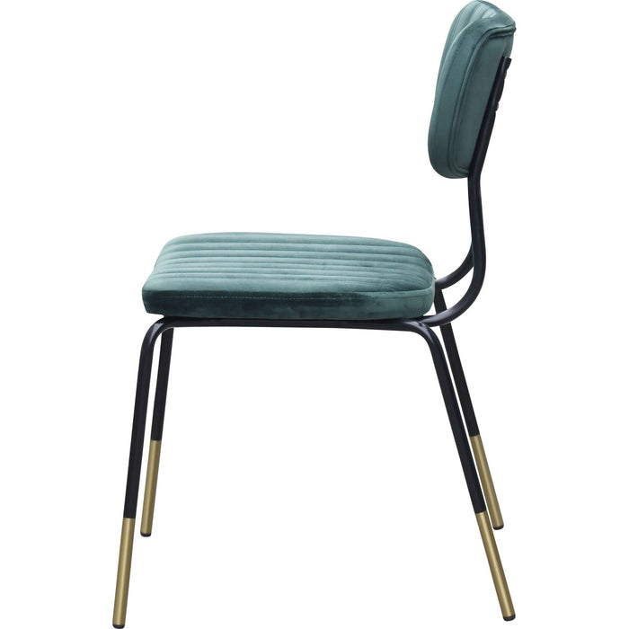 Durafurn Tiramisu Chair - Black Frame with Brass Tip /  Forest Green Velvet