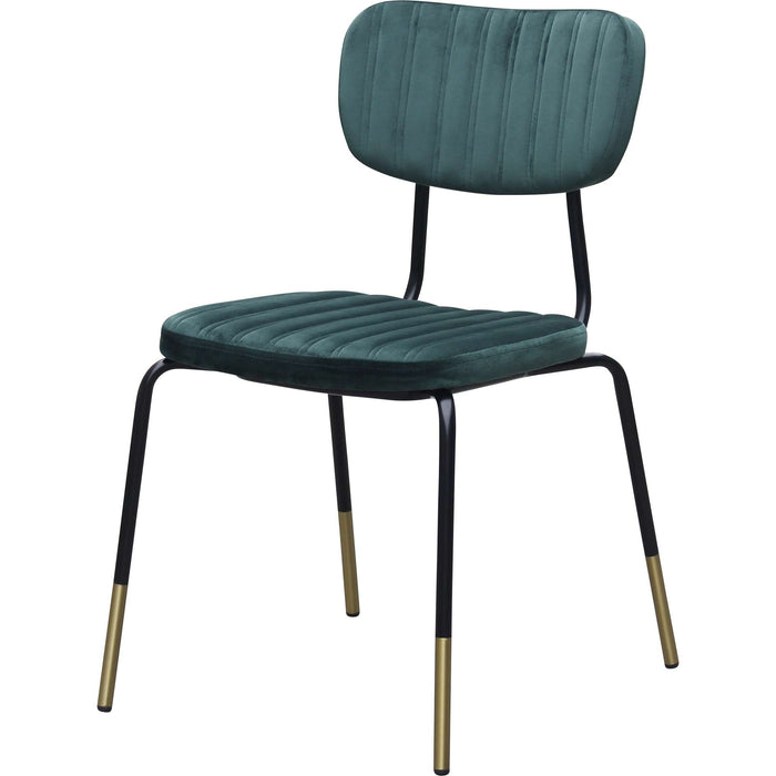 Durafurn Tiramisu Chair - Black Frame with Brass Tip /  Forest Green Velvet