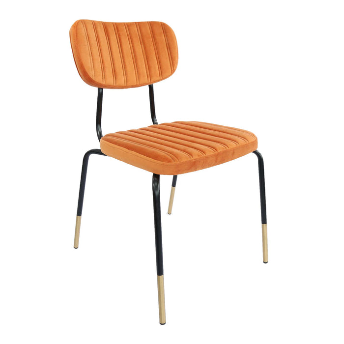 Durafurn Tiramisu Chair - Black Frame with Brass Tip/  Burnt Orange Velvet