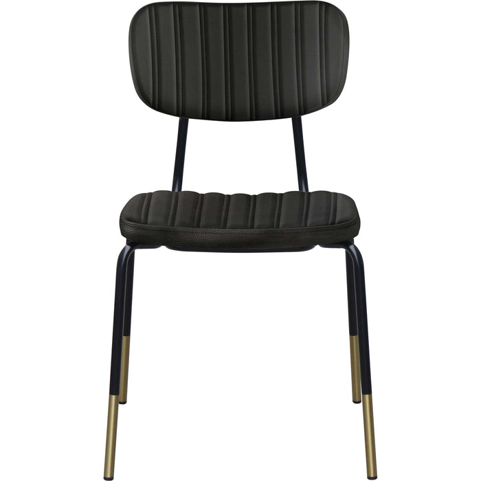 Durafurn Tiramisu Chair - Black Frame with Brass Tip / Black Vinyl
