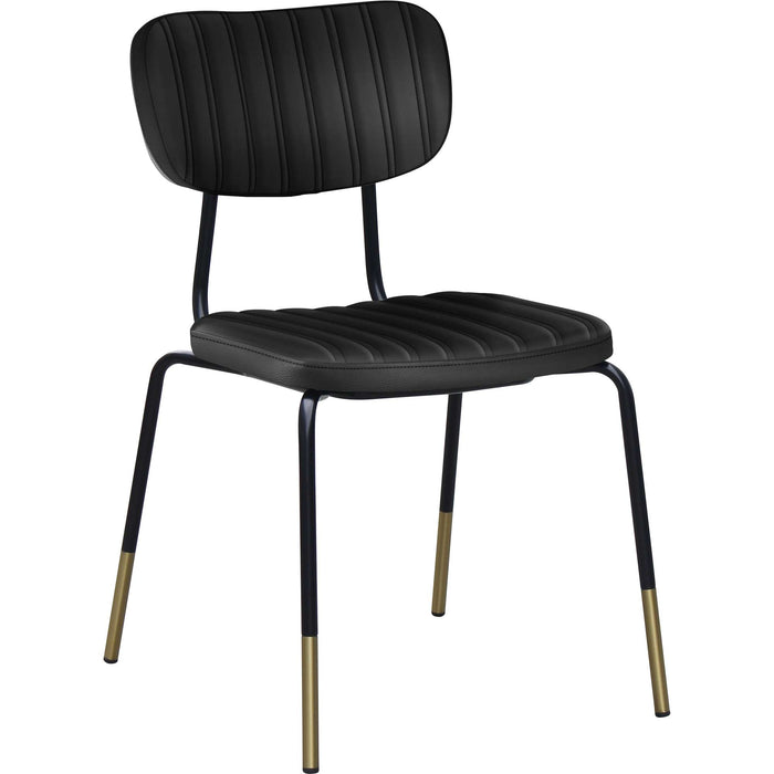 Durafurn Tiramisu Chair - Black Frame with Brass Tip / Black Vinyl