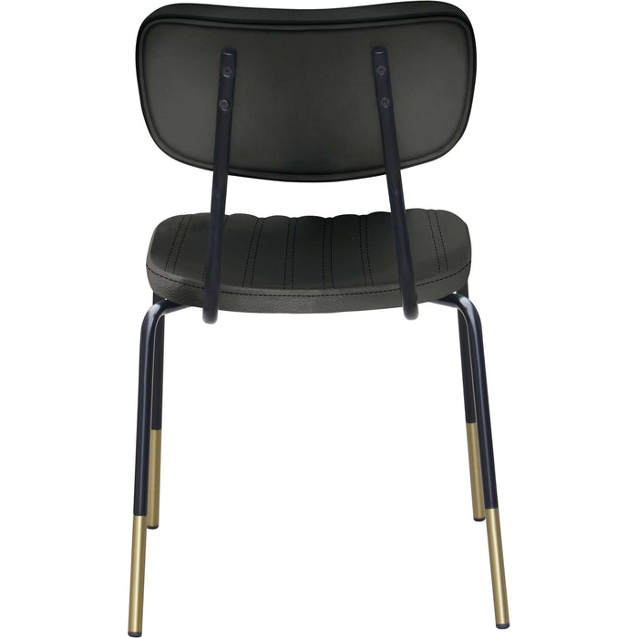 Durafurn Tiramisu Chair - Black Frame with Brass Tip / Black Vinyl
