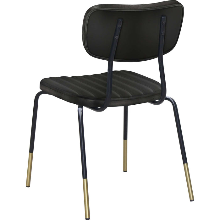 Durafurn Tiramisu Chair - Black Frame with Brass Tip / Black Vinyl