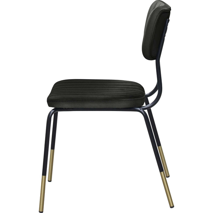 Durafurn Tiramisu Chair - Black Frame with Brass Tip / Black Vinyl