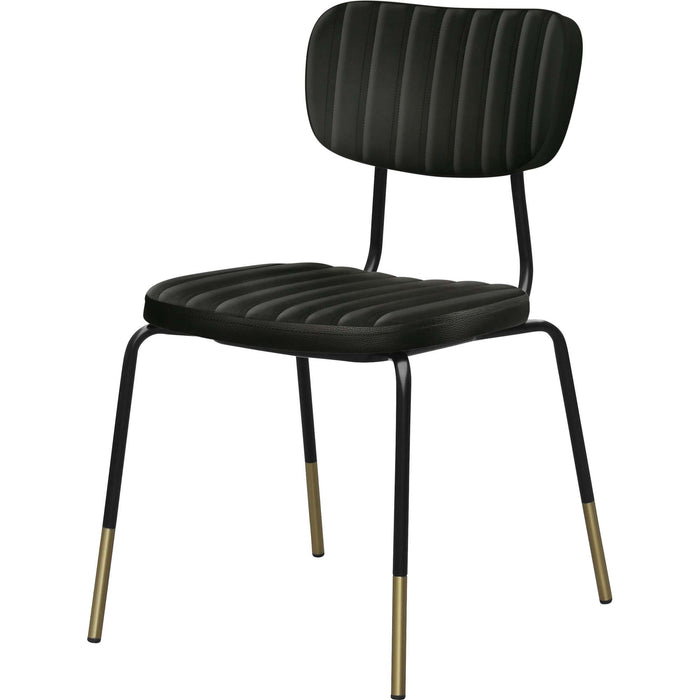 Durafurn Tiramisu Chair - Black Frame with Brass Tip / Black Vinyl