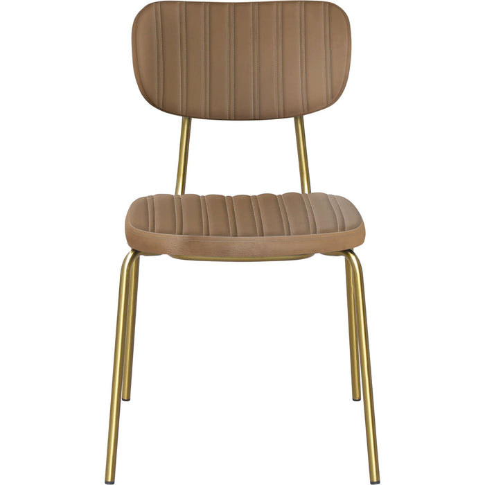 Durafurn Tiramisu Chair - Brass Frame / Taupe Vinyl