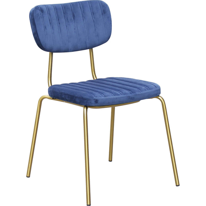 Durafurn Tiramisu Chair - Brass Frame /  Denim Velvet