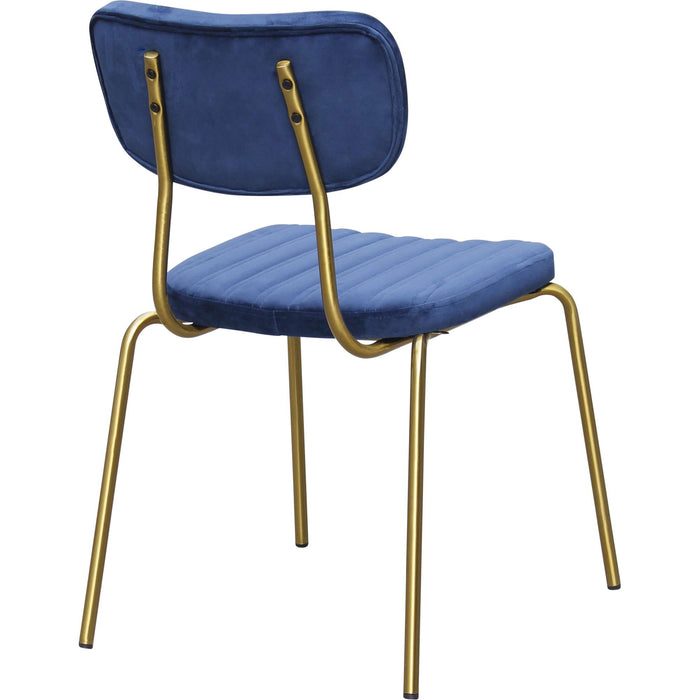 Durafurn Tiramisu Chair - Brass Frame /  Denim Velvet