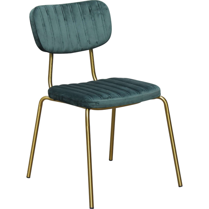 Durafurn Tiramisu Chair - Brass Frame /  Forest Green Velvet