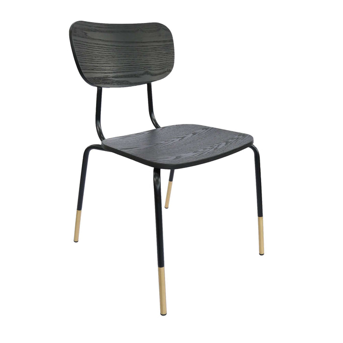Durafurn Tiramisu Chair - Black Frame with Brass Tip / Black Ply