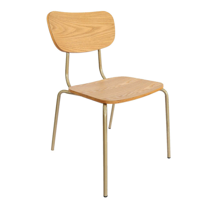 Durafurn Tiramisu Chair - Brass Frame  / Oak Ply