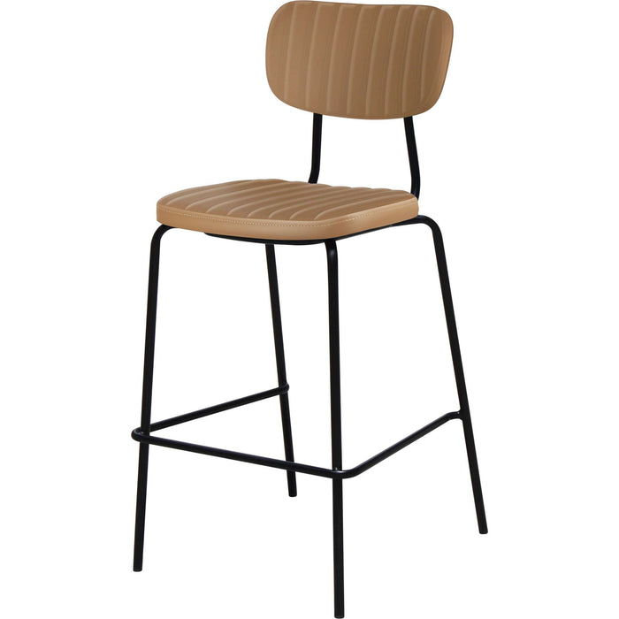 Durafurn Tiramisu Barstool - Black Frame / Taupe Vinyl