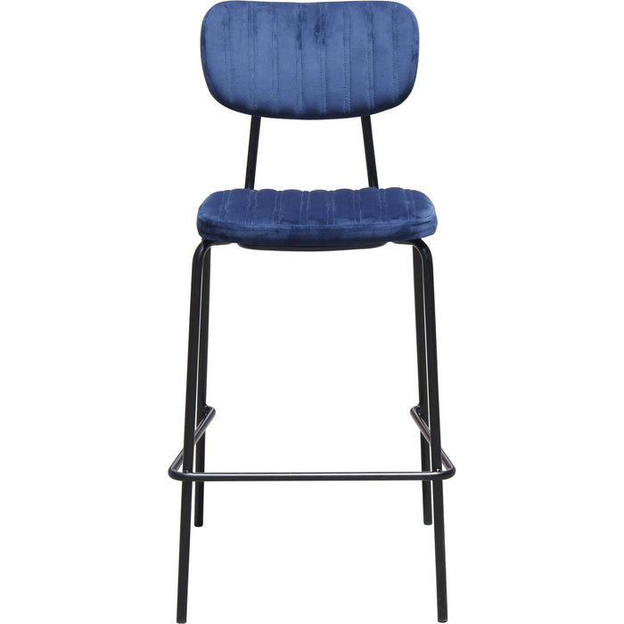 Durafurn Tiramisu Barstool - Black Frame /  Denim Velvet
