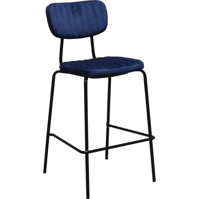 Durafurn Tiramisu Barstool - Black Frame /  Denim Velvet