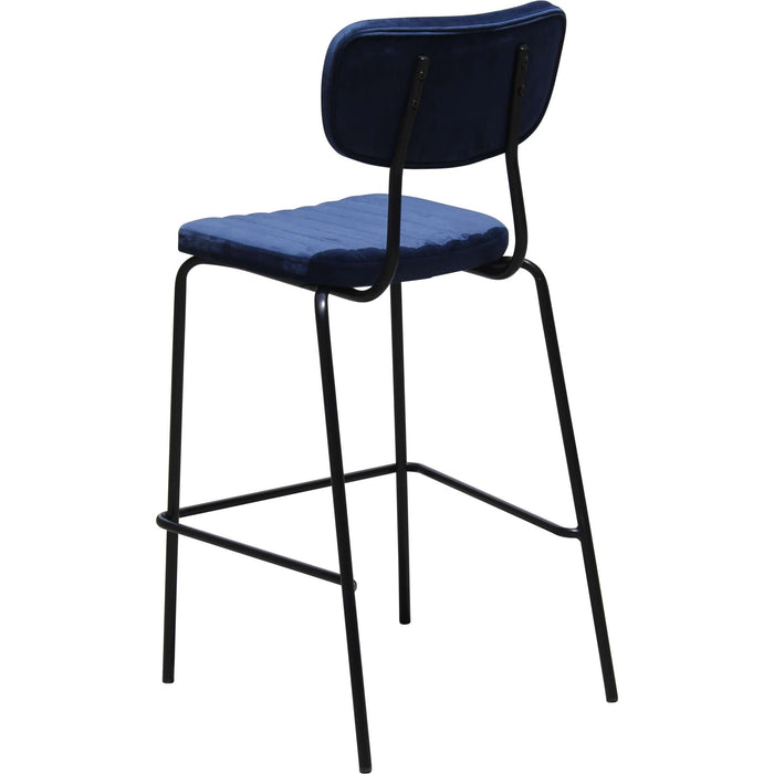 Durafurn Tiramisu Barstool - Black Frame /  Denim Velvet